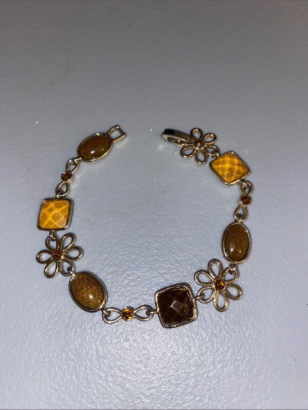 Yellow Flower Link Bracelet